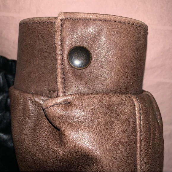 REED BROWN AND BLACK LEATHER JACKET - Picture 7 of 8